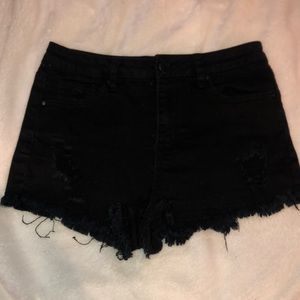 Ripped Black Jean Shorts.